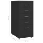 Armario archivador móvil metal negro 28x41x69 cm de vidaXL, Armarios archivadores - Ref: Foro24-335914, Precio: 84,81 €, Desc...