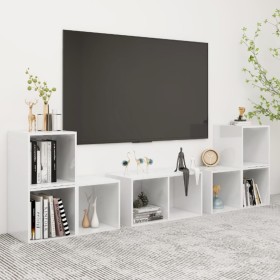 Wohnzimmermöbel 6-teilig, glänzend weißes Holzwerkstoff von vidaXL, TV-Möbel - Ref: Foro24-3080057, Preis: 120,99 €, Rabatt: %