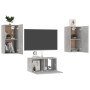 Set de muebles de salón 3 pzas madera ingeniería gris hormigón de vidaXL, Muebles TV - Ref: Foro24-3079077, Precio: 85,31 €, ...