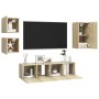 Juego de muebles de salón 5 piezas roble Sonoma de vidaXL, Muebles TV - Ref: Foro24-3079010, Precio: 135,70 €, Descuento: %