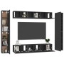 Set de muebles de salón TV 10 piezas madera ingeniería negro de vidaXL, Muebles TV - Ref: Foro24-3078770, Precio: 361,11 €, D...