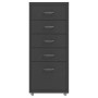 Anthrazitfarbener mobiler Aktenschrank aus Metall, 28 x 41 x 69 cm von vidaXL, Aktenschränke - Ref: Foro24-335915, Preis: 76,...