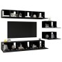 Set de muebles de TV salón 8 piezas madera contrachapada negro de vidaXL, Muebles TV - Ref: Foro24-3078832, Precio: 235,88 €,...