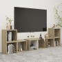 Living room furniture set, 6 pieces, engineered wood, white and Sonoma oak. by vidaXL, TV Furniture - Ref: Foro24-3080056, Pr...