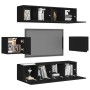 Set de muebles de salón TV 6 piezas madera ingeniería negro de vidaXL, Muebles TV - Ref: Foro24-3078787, Precio: 178,18 €, De...