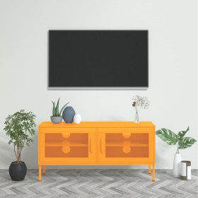 Mueble para TV de acero amarillo mostaza 105x35x50 cm de vidaXL, Muebles TV - Ref: Foro24-336236, Precio: 174,99 €, Descuento: %