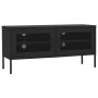 Black steel TV cabinet 105x35x50 cm by vidaXL, TV Furniture - Ref: Foro24-336241, Price: 140,93 €, Discount: %