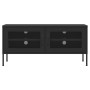 Black steel TV cabinet 105x35x50 cm by vidaXL, TV Furniture - Ref: Foro24-336241, Price: 140,93 €, Discount: %