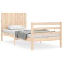 Estructura de cama con cabecero madera maciza 90x200 cm de vidaXL, Camas y somieres - Ref: Foro24-3194751, Precio: 102,99 €, ...