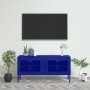 Mueble para TV de acero azul marino 105x35x50 cm de vidaXL, Muebles TV - Ref: Foro24-336235, Precio: 140,93 €, Descuento: %