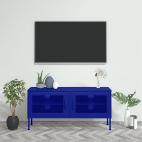 Mueble para TV de acero azul marino 105x35x50 cm de vidaXL, Muebles TV - Ref: Foro24-336235, Precio: 149,56 €, Descuento: %