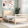 Estructura de cama con cabecero madera maciza 90x200 cm de vidaXL, Camas y somieres - Ref: Foro24-3194751, Precio: 102,99 €, ...