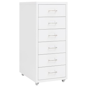 White metal mobile filing cabinet 28x41x69 cm by vidaXL, Filing cabinets - Ref: Foro24-335916, Price: 94,03 €, Discount: %