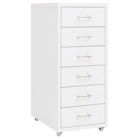 White metal mobile filing cabinet 28x41x69 cm by vidaXL, Filing cabinets - Ref: Foro24-335916, Price: 89,75 €, Discount: %