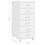 Fahrbarer Metall-Aktenschrank weiß 28x41x69 cm von vidaXL, Aktenschränke - Ref: Foro24-335916, Preis: 89,75 €, Rabatt: %