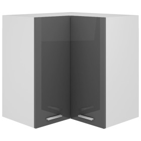 Glossy gray engineered wood corner hanging cabinet by vidaXL, Kitchen cabinets - Ref: Foro24-806397, Price: 61,99 €, Discount: %