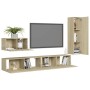 Sonoma Oak 4 Piece Living Room Furniture Set by vidaXL, TV Furniture - Ref: Foro24-3078991, Price: 178,61 €, Discount: %