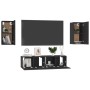 Set de muebles de salón TV 4 pzas madera de ingeniería negro de vidaXL, Muebles TV - Ref: Foro24-3078747, Precio: 110,78 €, D...