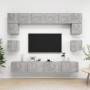 TV living room furniture set 8 pieces concrete gray engineered wood by vidaXL, TV Furniture - Ref: Foro24-3079112, Price: 257...