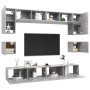 Set muebles de salón TV 8 pzas madera ingeniería gris hormigón de vidaXL, Muebles TV - Ref: Foro24-3079112, Precio: 285,58 €,...