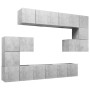 Set de muebles de salón 10 pzas madera ingeniería gris hormigón de vidaXL, Muebles TV - Ref: Foro24-3079144, Precio: 283,44 €...