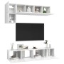 Set de muebles de salón 5 pzas madera ingeniería blanco brillo de vidaXL, Muebles TV - Ref: Foro24-3079323, Precio: 194,48 €,...