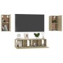 Muebles de pared de TV 4 pzas aglomerado color roble Sonoma de vidaXL, Muebles TV - Ref: Foro24-3078957, Precio: 122,43 €, De...