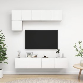 5-teiliges TV-Wohnzimmermöbelset aus weißem Holzwerkstoff von vidaXL, TV-Möbel - Ref: Foro24-3078693, Preis: 165,21 €, Rabatt: %