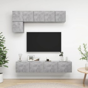 Wohnzimmermöbel-Set 5-teilig betongraues Holzwerkstoff von vidaXL, TV-Möbel - Ref: Foro24-3079113, Preis: 180,13 €, Rabatt: %