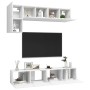 Set de muebles de salón TV 5 piezas madera de ingeniería blanco de vidaXL, Muebles TV - Ref: Foro24-3078693, Precio: 179,42 €...