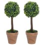 Plantas de boj artificial 2 uds forma bola maceta verde 41 cm de vidaXL, Flora artificial - Ref: Foro24-336516, Precio: 39,99...