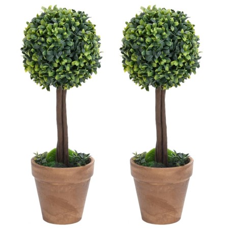 Artificial boxwood plants 2 pcs ball shape green pot 41 cm by vidaXL, artificial flora - Ref: Foro24-336516, Price: 42,85 €, ...