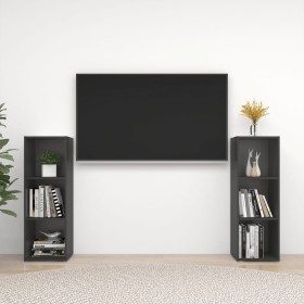 Wohnzimmermöbel 2 Stück graues Holzwerkstoff 107x35x37 cm von vidaXL, TV-Möbel - Ref: Foro24-3079909, Preis: 84,57 €, Rabatt: %