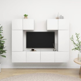 6-teiliges TV-Wohnzimmermöbelset aus weißem Holzwerkstoff von vidaXL, TV-Möbel - Ref: Foro24-3078698, Preis: 199,87 €, Rabatt: %