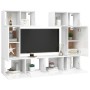 Set de muebles de salón 6 pzas madera ingeniería blanco brillo de vidaXL, Muebles TV - Ref: Foro24-3079328, Precio: 233,92 €,...