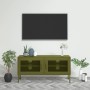 Olive green TV cabinet 105x35x50 cm steel by vidaXL, TV Furniture - Ref: Foro24-336234, Price: 131,41 €, Discount: %