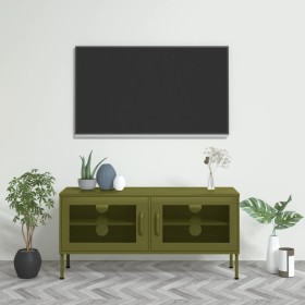 Mueble de TV verde oliva 105x35x50 cm acero de vidaXL, Muebles TV - Ref: Foro24-336234, Precio: 157,99 €, Descuento: %