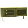 Olive green TV cabinet 105x35x50 cm steel by vidaXL, TV Furniture - Ref: Foro24-336234, Price: 131,41 €, Discount: %