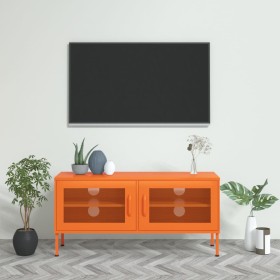 Mueble para TV de acero naranja 105x35x50 cm de vidaXL, Muebles TV - Ref: Foro24-336237, Precio: 174,99 €, Descuento: %