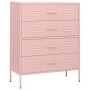 Armario de cajones de acero rosa 80x35x101,5 cm de vidaXL, Cajoneras - Ref: Foro24-336202, Precio: 237,58 €, Descuento: %