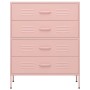 Armario de cajones de acero rosa 80x35x101,5 cm de vidaXL, Cajoneras - Ref: Foro24-336202, Precio: 237,58 €, Descuento: %