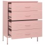 Armario de cajones de acero rosa 80x35x101,5 cm de vidaXL, Cajoneras - Ref: Foro24-336202, Precio: 237,58 €, Descuento: %