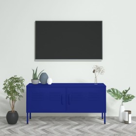 Mueble para TV de acero azul marino 105x35x50 cm de vidaXL, Muebles TV - Ref: Foro24-336226, Precio: 180,05 €, Descuento: %