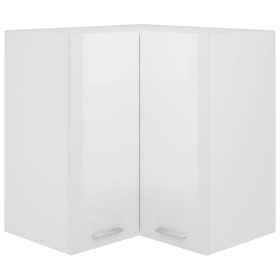 Glossy white engineered wood corner hanging cabinet by vidaXL, Kitchen cabinets - Ref: Foro24-806395, Price: 94,11 €, Discoun...