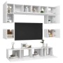 Set de muebles de salón TV 8 piezas madera de ingeniería blanco de vidaXL, Muebles TV - Ref: Foro24-3078691, Precio: 284,83 €...