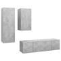 TV living room furniture set 4 pieces concrete gray engineered wood by vidaXL, TV Furniture - Ref: Foro24-3079151, Price: 140...