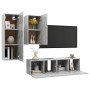 Set muebles de salón TV 4 pzas madera ingeniería gris hormigón de vidaXL, Muebles TV - Ref: Foro24-3079151, Precio: 140,11 €,...