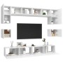 8-teiliges TV-Wohnzimmermöbelset aus weißem Holzwerkstoff von vidaXL, TV-Möbel - Ref: Foro24-3078692, Preis: 286,92 €, Rabatt: %