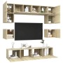 Juego de muebles de salón 8 piezas roble Sonoma de vidaXL, Muebles TV - Ref: Foro24-3079006, Precio: 253,92 €, Descuento: %