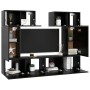 6-piece engineered wood living room TV furniture set in black. by vidaXL, TV Furniture - Ref: Foro24-3078803, Price: 194,81 €...